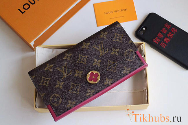 Louis Vuitton Flore Fuchsia Wallet Monogram Small Leather - 1