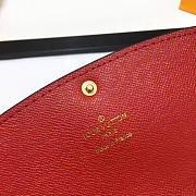 Louis Vuitton Designer Women's Red Wallet in Monogram Canvas Emilie - 5