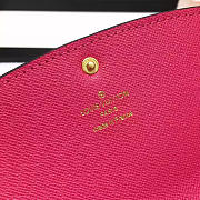 Louis Vuitton Designer Women's Rose Red Wallet in Monogram Canvas Emilie - 4