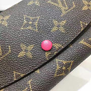 Louis Vuitton Designer Women's Rose Red Wallet in Monogram Canvas Emilie - 3