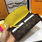Louis Vuitton Designer Women's Yellow Wallet in Monogram Canvas Emilie - 6