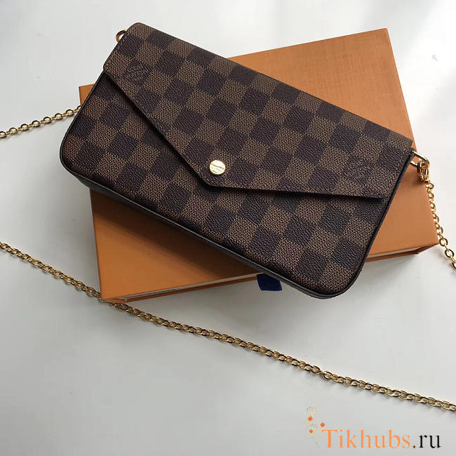 Louis Vuitton Damier Canvas Pochette Felicie Wallets Handbag 63032 - 1