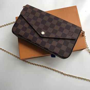 Louis Vuitton Damier Canvas Pochette Felicie Wallets Handbag 63032