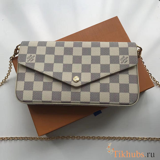 Louis Vuitton Damier Canvas Pochette Felicie Wallets Handbag 63106 - 1