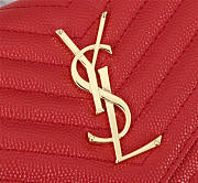 YSL original leather women's shoulder bag in Red 26801 - 5