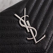 YSL original leather women's shoulder bag in Black with Silver Harsare 26801 - 3