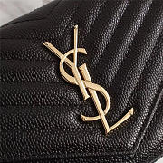 YSL original leather women's shoulder bag in Black with Gold Harsare 26801 - 6
