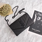 YSL original leather women's shoulder bag in Black 26801 - 6