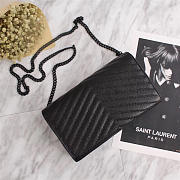 YSL original leather women's shoulder bag in Black 26801 - 4