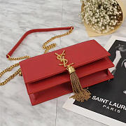 YSL Classic Calfskin Mini Chain Bag in Red 26817 - 6