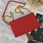 YSL Classic Calfskin Mini Chain Bag in Red 26817 - 4