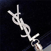 YSL Saint Laurent in Blue Bag with Gold Hardware - 2