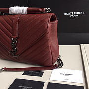 YSL Monogram Saint Laurent College burgundy Medium Bag with Silver  - 2