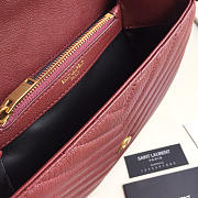 YSL Monogram Saint Laurent College burgundy Medium Bag with Gold  - 4