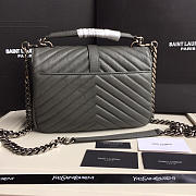 YSL Monogram Saint Laurent College Gray Medium Bag with Silver  - 3