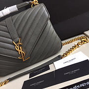 YSL Monogram Saint Laurent College Gray Medium Bag with Gold - 5