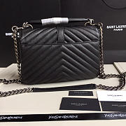 YSL Monogram Saint Laurent College Black Medium Bag with Silver - 4