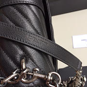 YSL Monogram Saint Laurent College Black Medium Bag with Silver - 2