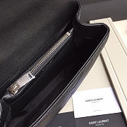 YSL Monogram Saint Laurent College Black Medium Bag with Silver - 3