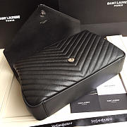 YSL Monogram Saint Laurent College Black Large Bag with Silver Hardware - 6