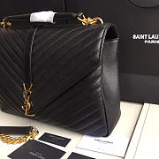 YSL Monogram Saint Laurent College Black Large Bag with Gold Hardware - 2