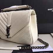 YSL Monogram Saint Laurent College White Large Bag with Silver Hardware - 4