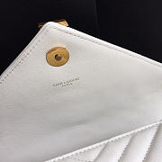 YSL Monogram Saint Laurent College White Large Bag with Gold Hardware - 3