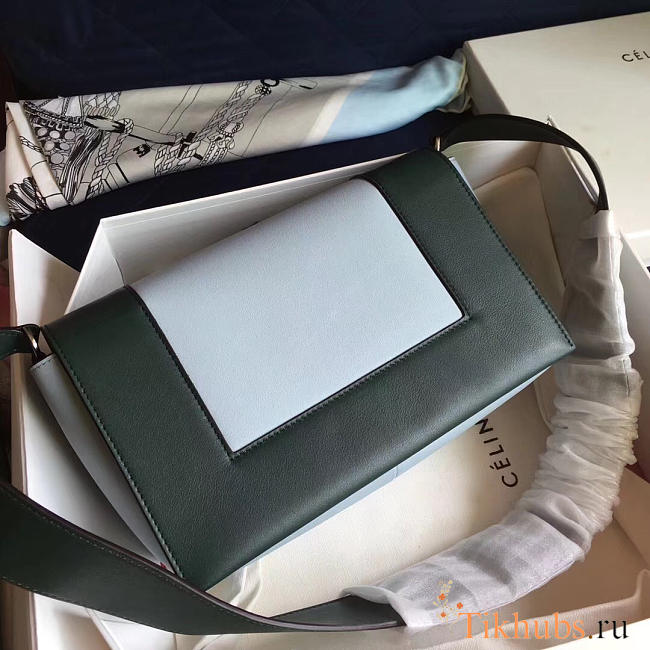 Celine Frame Light Blue and Green Tote bag - 1