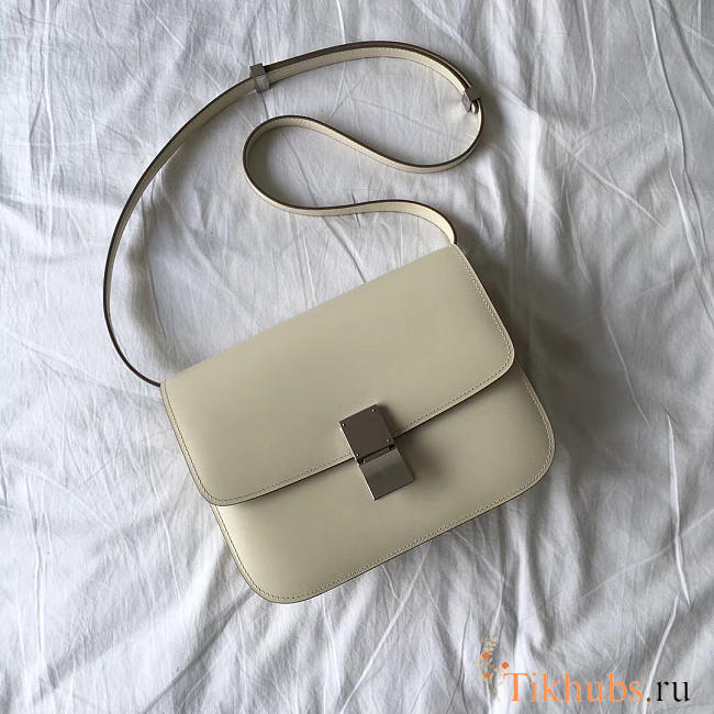 Celine Classic White Bag in Box Calfskin Smooth Leather - 1