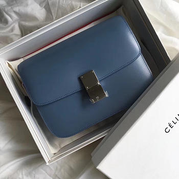 Celine Classic Blue Bag in Box Calfskin Smooth Leather