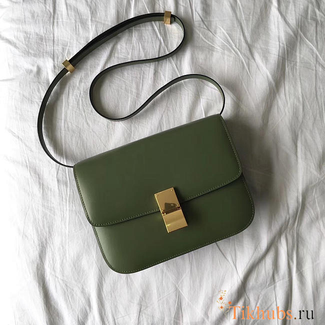 Celine Classic Green Bag in Box Calfskin Smooth Leather - 1