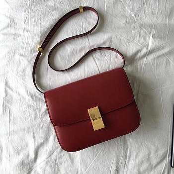 Celine Classic Red Bag in Box Calfskin Smooth Leather