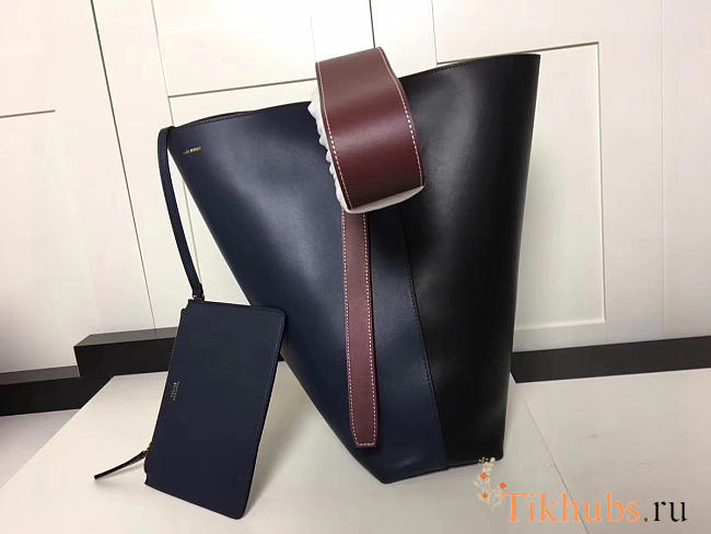 Celine Twisted Cabas Calfskin Leather bag Bliue black - 1