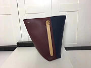 Celine Twisted Cabas Calfskin Leather bag Wine red blue - 6