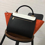 Celine Trapeze small Lambskin Leather Bag White Orange - 5