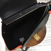 Celine Trapeze small Lambskin Leather Bag White Orange - 2