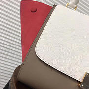 Celine Trapeze small Lambskin Leather bag White Red - 6