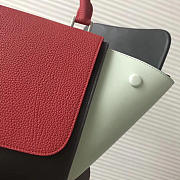 Celine Trapeze small Lambskin Leather Bag Red Green - 6