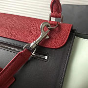 Celine Trapeze small Lambskin Leather Bag Red Green - 4