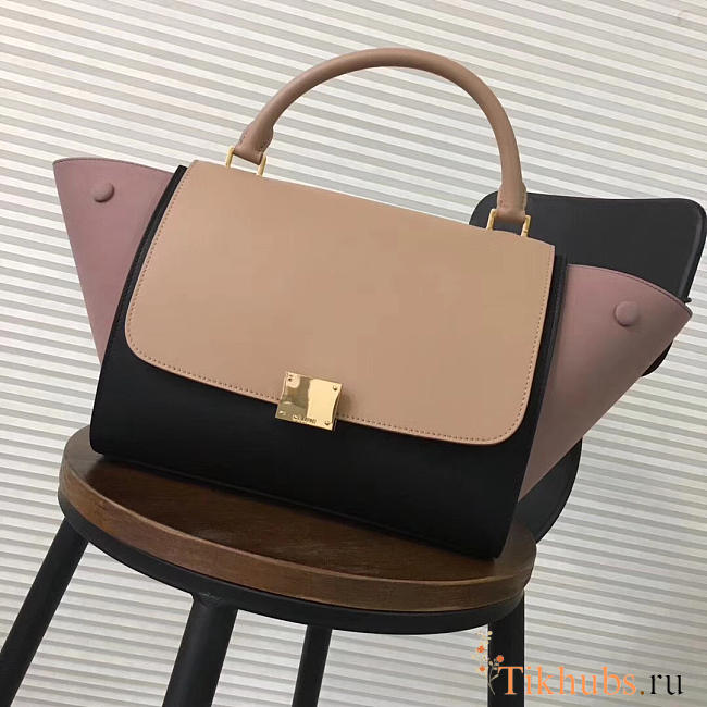 Celine Trapeze small Lambskin Leather Bag Pink - 1