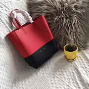 Celine Original Lambskin Leather Bucket Bag red black - 1