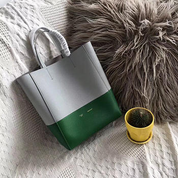 Celine Original Lambskin Leather Bucket Bag Gray and green