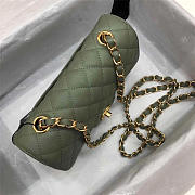 Chanel Flap Bag Caviar in Green 20cm with Gold Hardware - 6