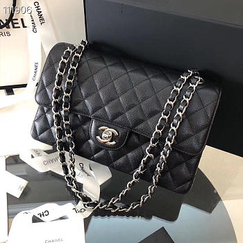 Chanel Flap Bag Caviar in Black 25cm with Sliver Hardware