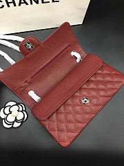 Chanel Flap Bag Caviar in Maroon Red 25cm with Silver Hardware - 6