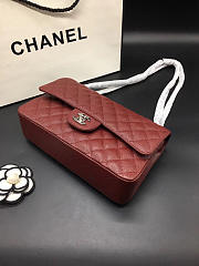 Chanel Flap Bag Caviar in Maroon Red 25cm with Silver Hardware - 5