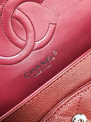 Chanel Flap Bag Caviar in Maroon Red 25cm with Silver Hardware - 4