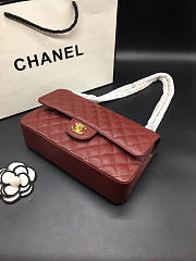 Chanel Flap Bag Caviar in Maroon Red 25cm with Gold Hardware - 6