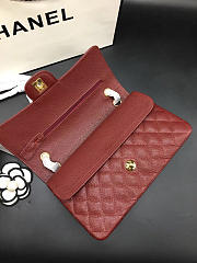 Chanel Flap Bag Caviar in Maroon Red 25cm with Gold Hardware - 3