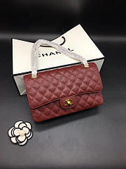 Chanel Flap Bag Caviar in Maroon Red 25cm with Gold Hardware - 5